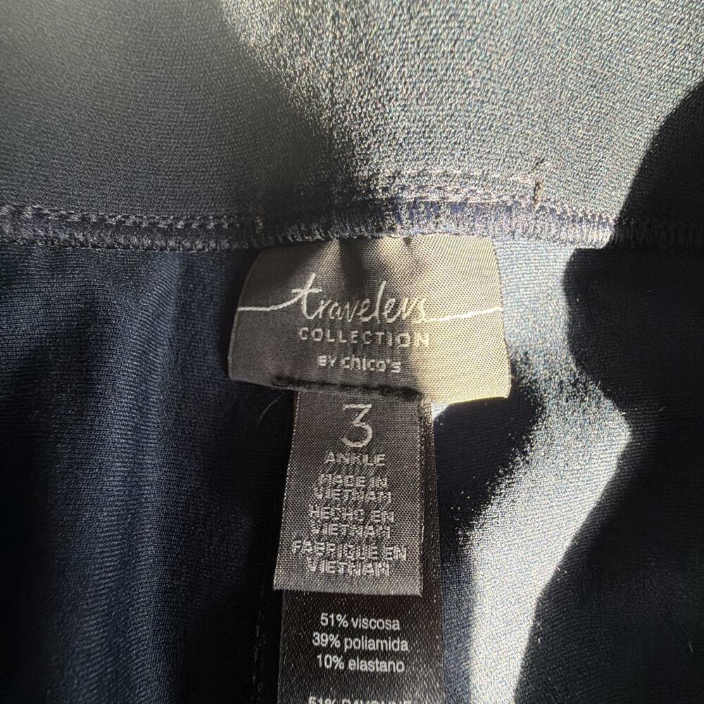 Chico's 3 Travelers Collection Black Ankle Dress Pants Stretch staple capsule XL - Picture 6 of 9